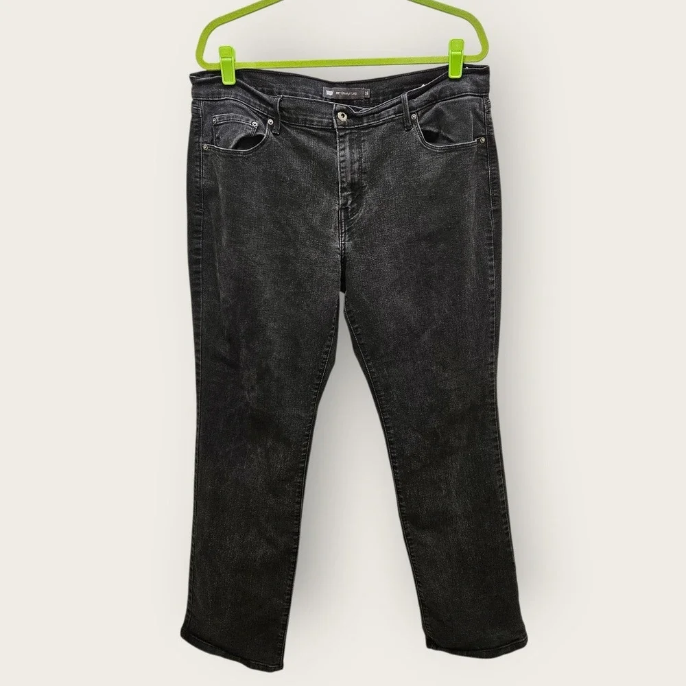 Levi's‎ 505 Women's Size 16 Straight Leg Black Denim Jean Casual Classics Pants